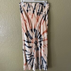 Free People Serious Swagger Tie Dye Velvet Maxi Firework Skirt Size Small Medium